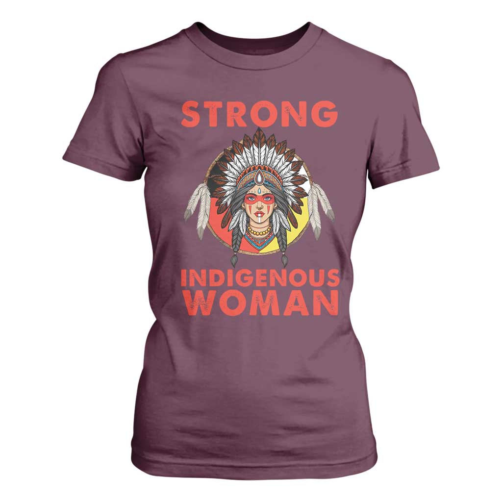 MMIW Native American Strong Indigenous Woman T Shirt For Women TS14 Maroon Print Your Wear