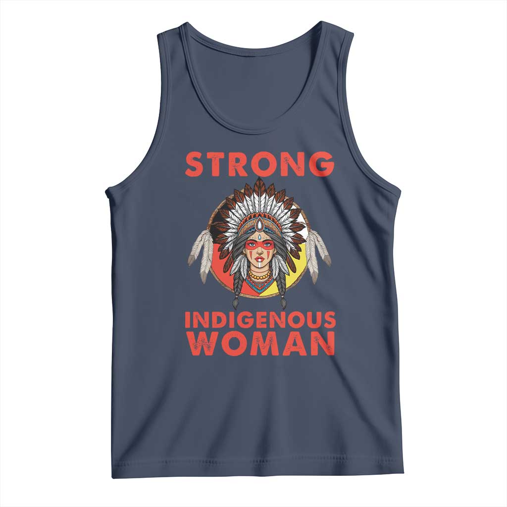 MMIW Native American Strong Indigenous Woman Tank Top TS14 Navy Print Your Wear