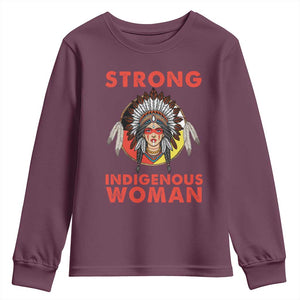 MMIW Native American Strong Indigenous Woman Youth Sweatshirt TS14 Maroon Print Your Wear