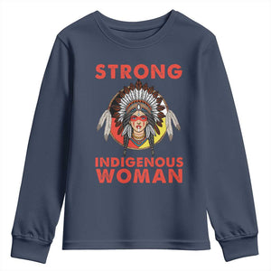 MMIW Native American Strong Indigenous Woman Youth Sweatshirt TS14 Navy Print Your Wear