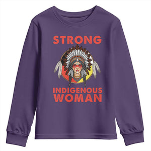 MMIW Native American Strong Indigenous Woman Youth Sweatshirt TS14 Purple Print Your Wear