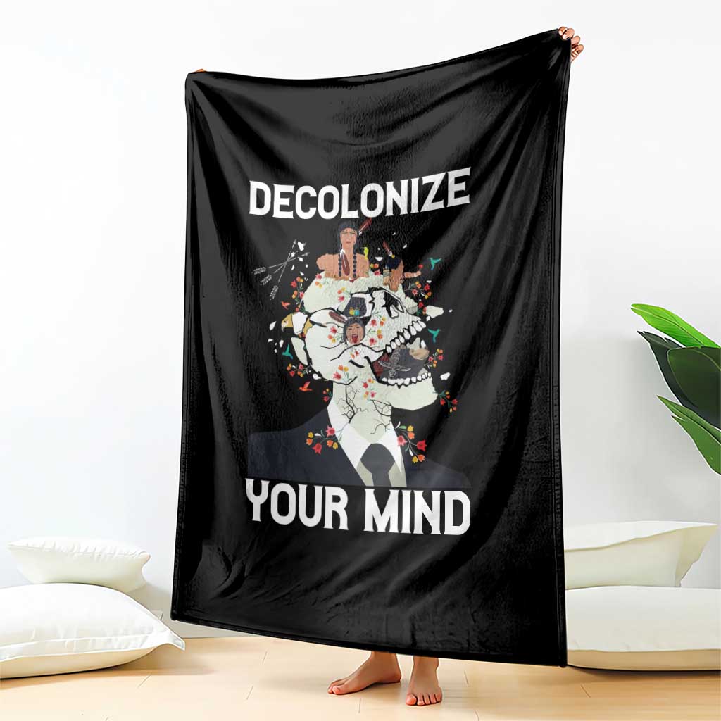 Indigenous People Native American Throw Blanket Decolonize Your Mind TS14 Print Your Wear