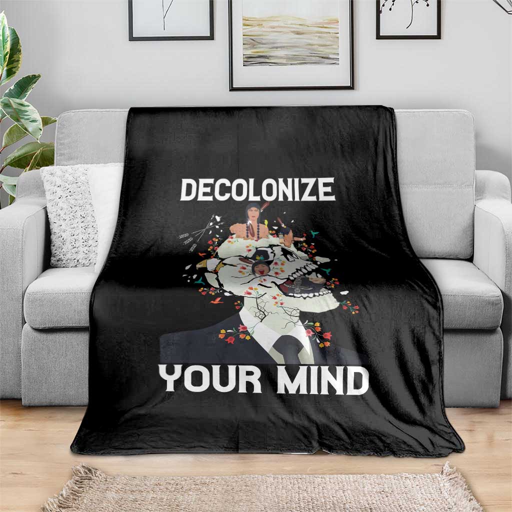 Indigenous People Native American Throw Blanket Decolonize Your Mind TS14 Print Your Wear