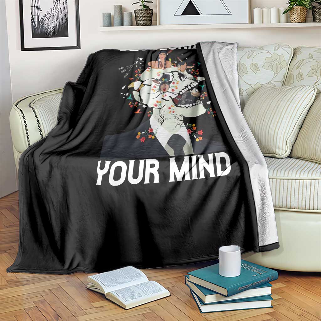 Indigenous People Native American Throw Blanket Decolonize Your Mind TS14 Print Your Wear
