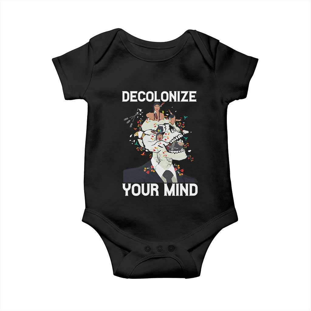 Indigenous People Native American Baby Onesie Decolonize Your Mind TS14 Black Print Your Wear