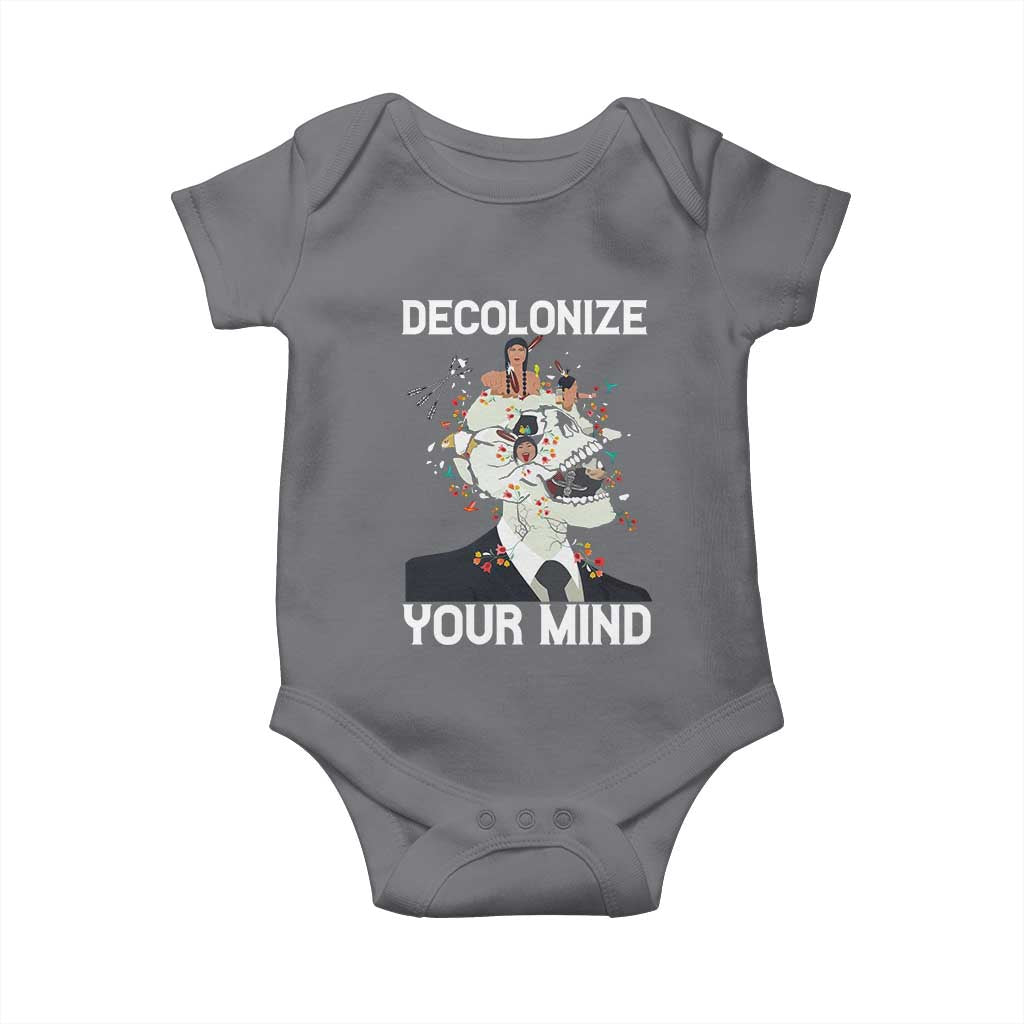 Indigenous People Native American Baby Onesie Decolonize Your Mind TS14 Charcoal Print Your Wear