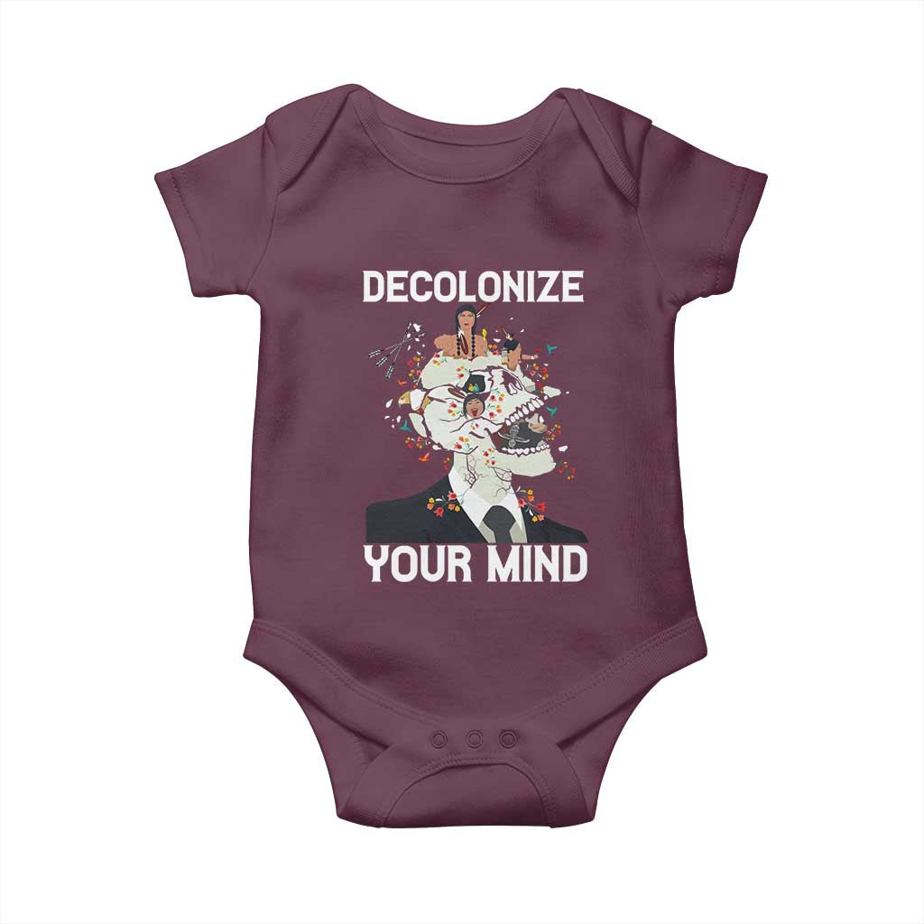 Indigenous People Native American Baby Onesie Decolonize Your Mind TS14 Maroon Print Your Wear