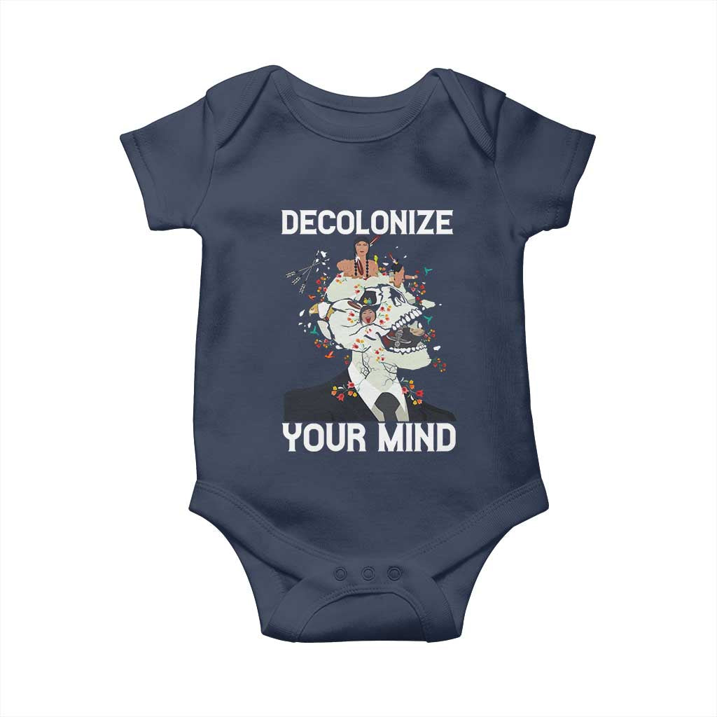 Indigenous People Native American Baby Onesie Decolonize Your Mind TS14 Navy Print Your Wear