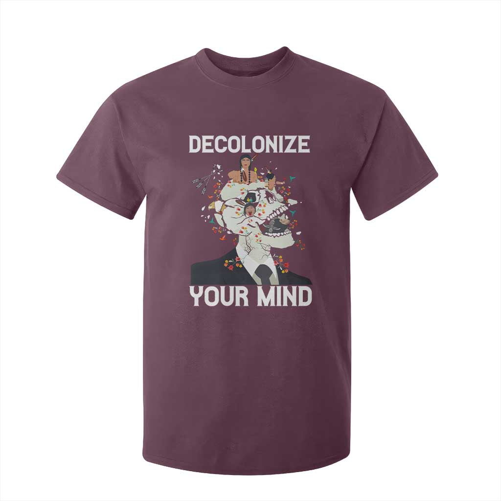 Indigenous People Native American T Shirt For Kid Decolonize Your Mind TS14 Maroon Print Your Wear