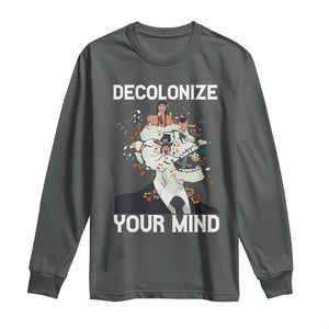 Indigenous People Native American Long Sleeve Shirt Decolonize Your Mind TS14 Dark Heather Print Your Wear