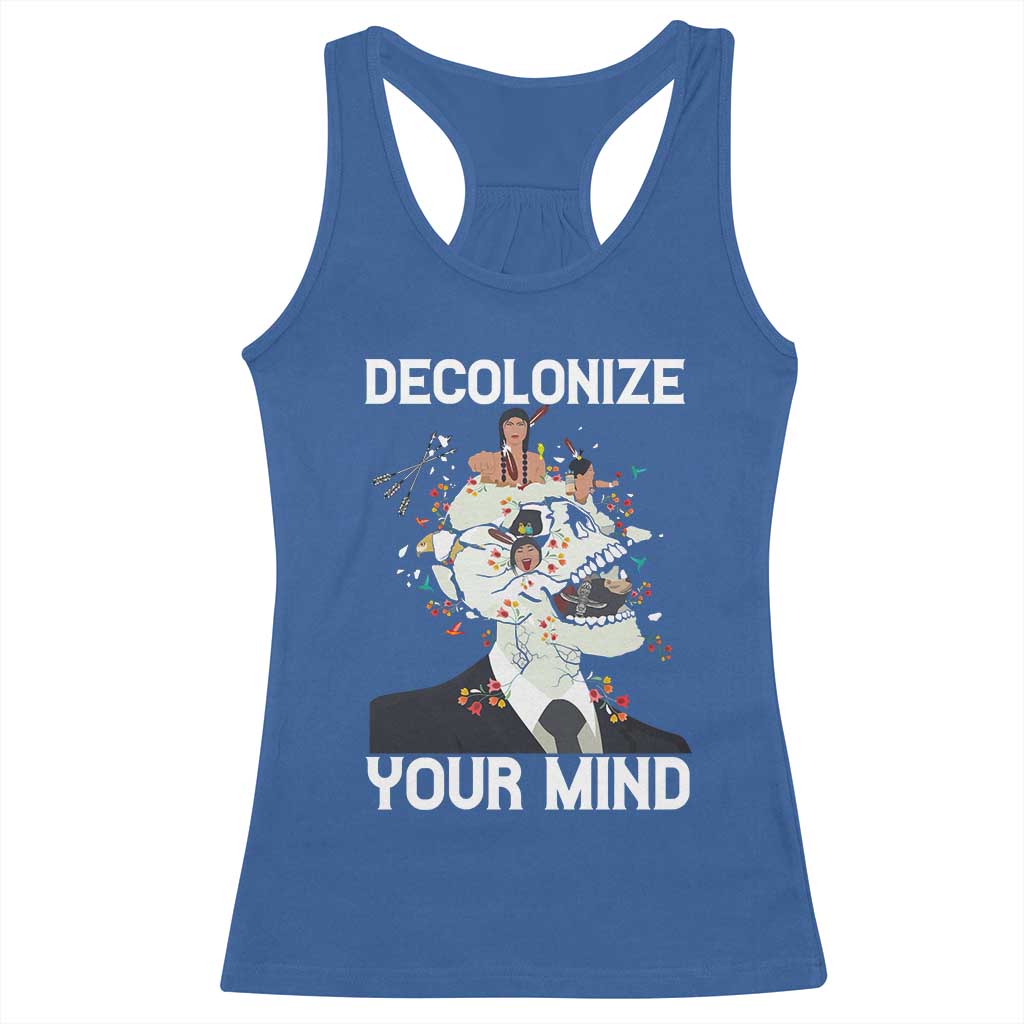 Indigenous People Native American Racerback Tank Top Decolonize Your Mind TS14 Royal Blue Print Your Wear