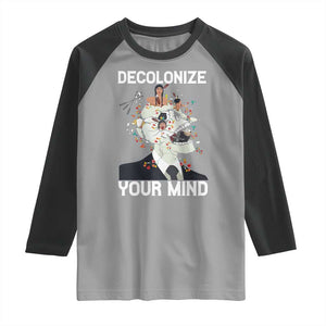 Indigenous People Native American Raglan Shirt Decolonize Your Mind TS14 Sport Gray Black Print Your Wear