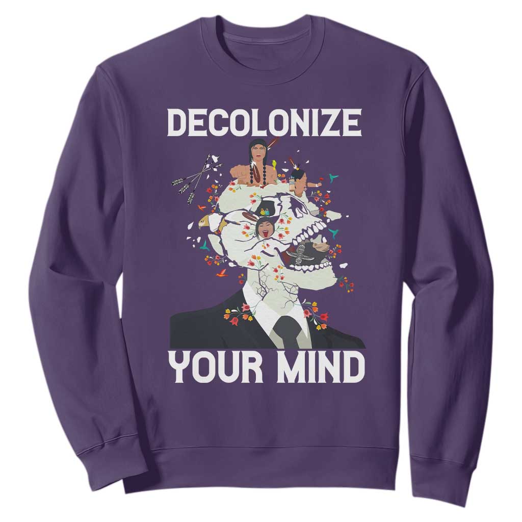 Indigenous People Native American Sweatshirt Decolonize Your Mind TS14 Purple Print Your Wear