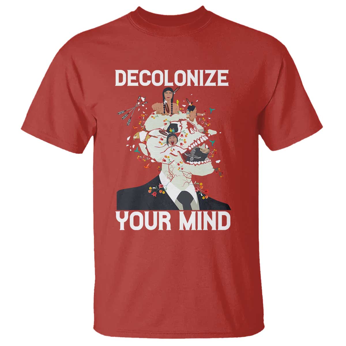 Indigenous People Native American T Shirt Decolonize Your Mind TS14 Red Print Your Wear