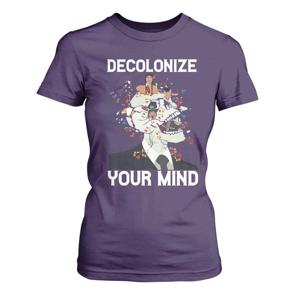 Indigenous People Native American T Shirt For Women Decolonize Your Mind TS14 Purple Print Your Wear