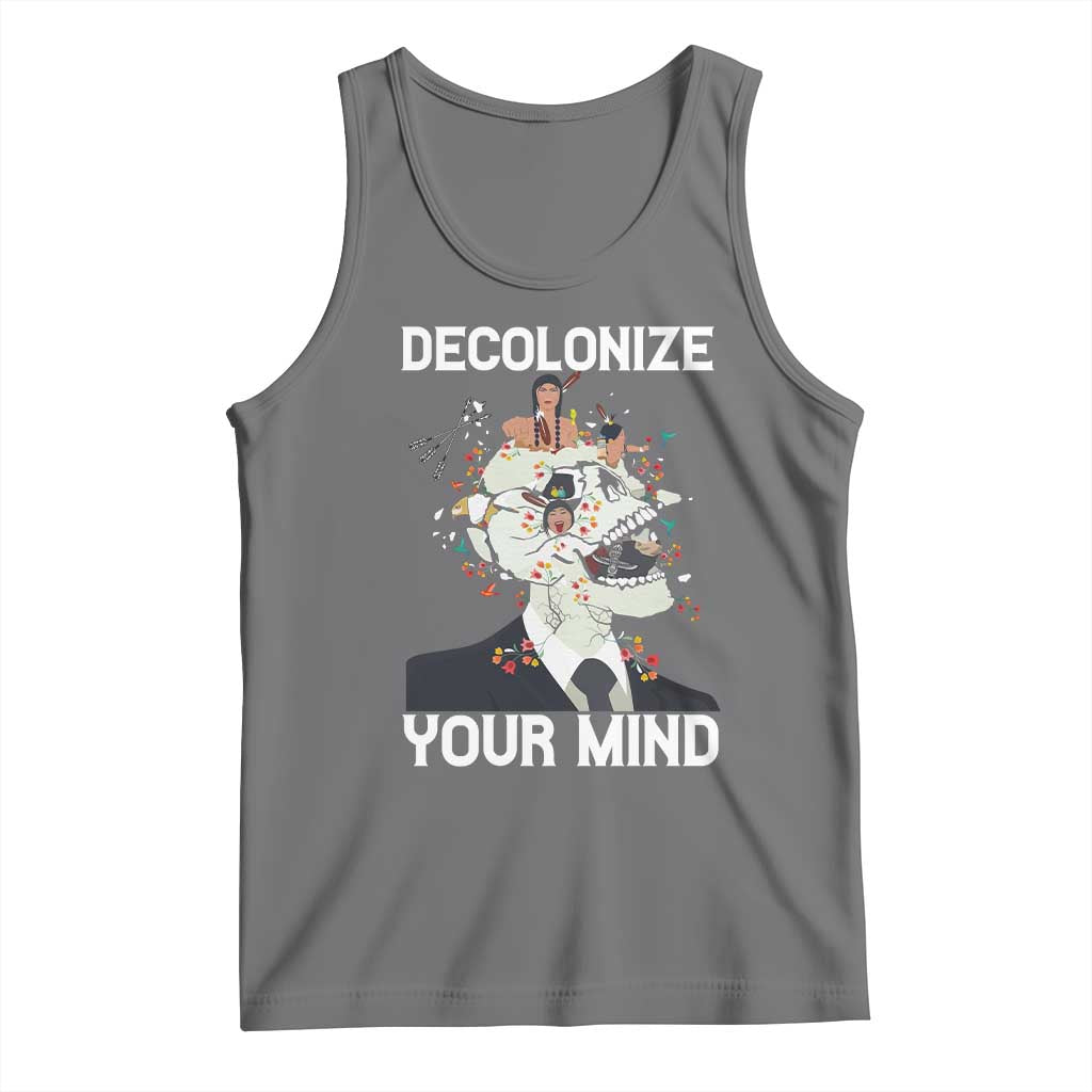 Indigenous People Native American Tank Top Decolonize Your Mind TS14 Black Heather Print Your Wear
