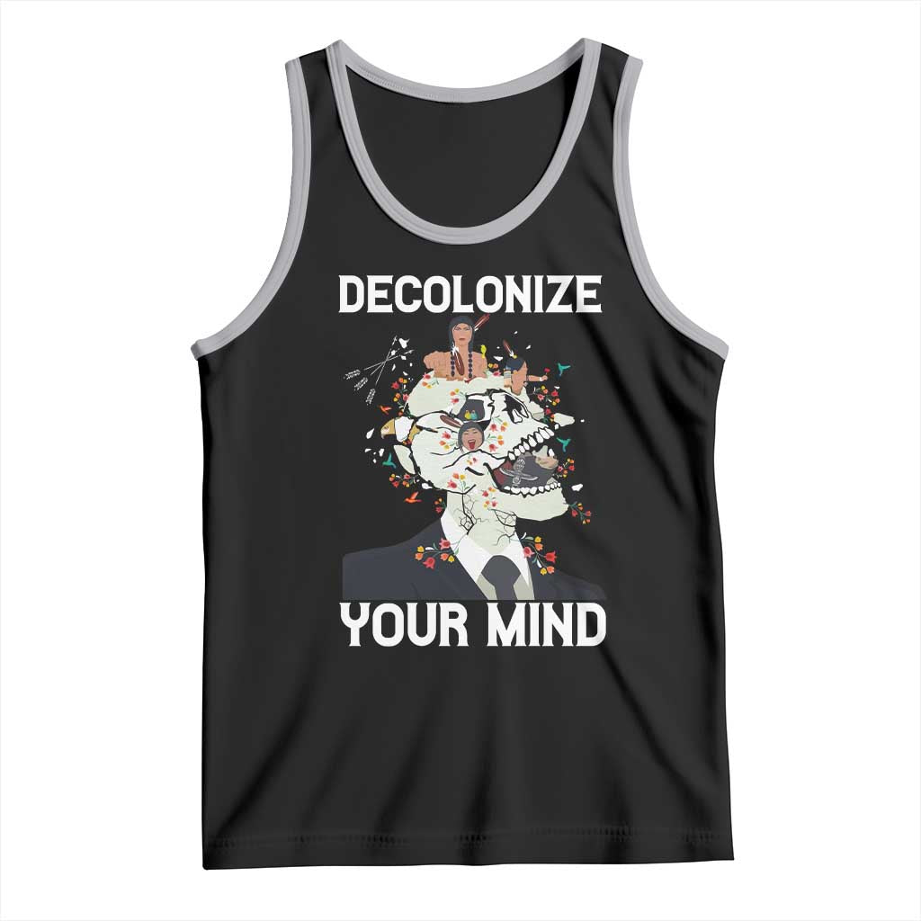 Indigenous People Native American Tank Top Decolonize Your Mind TS14 Black Athletic Heather Print Your Wear