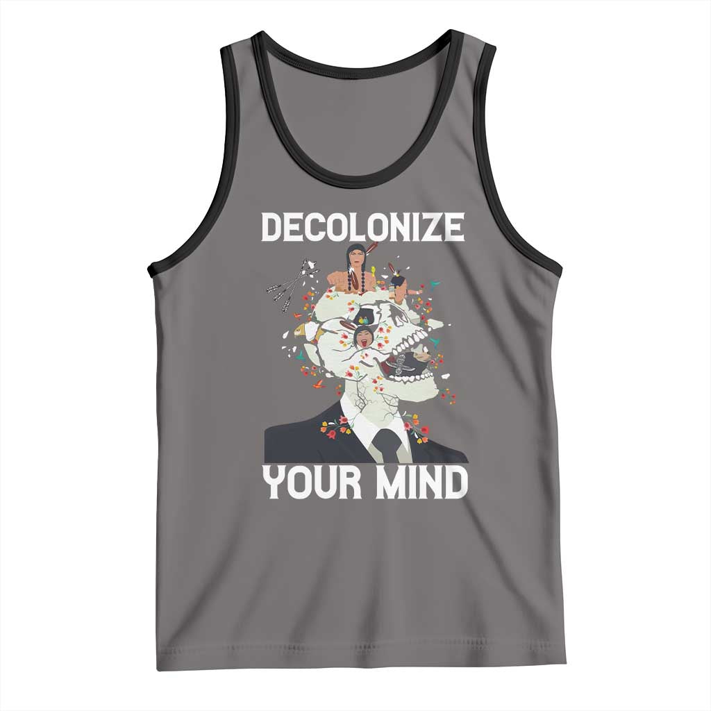 Indigenous People Native American Tank Top Decolonize Your Mind TS14 Deep Heather Black Print Your Wear