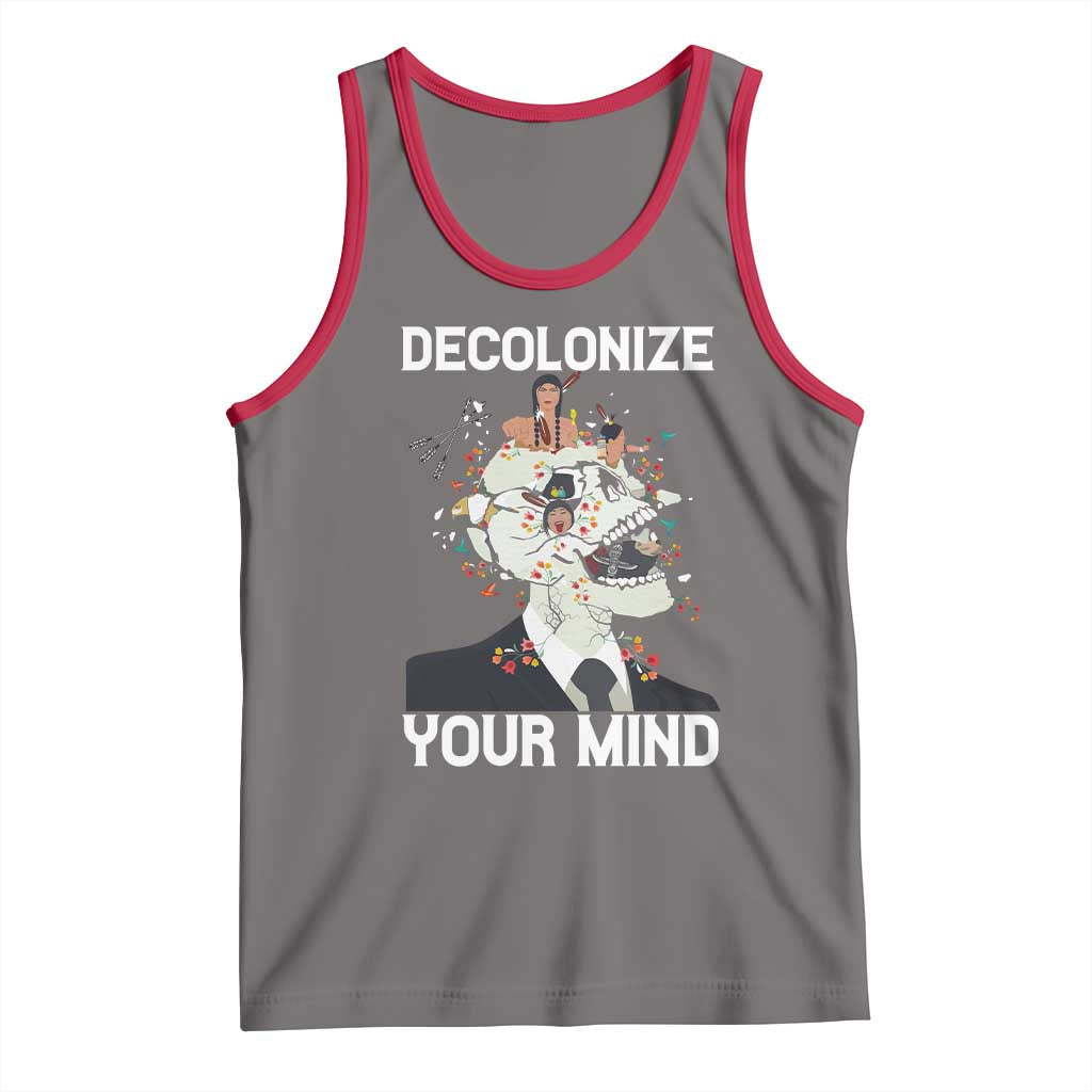 Indigenous People Native American Tank Top Decolonize Your Mind TS14 Deep Heather Red Print Your Wear
