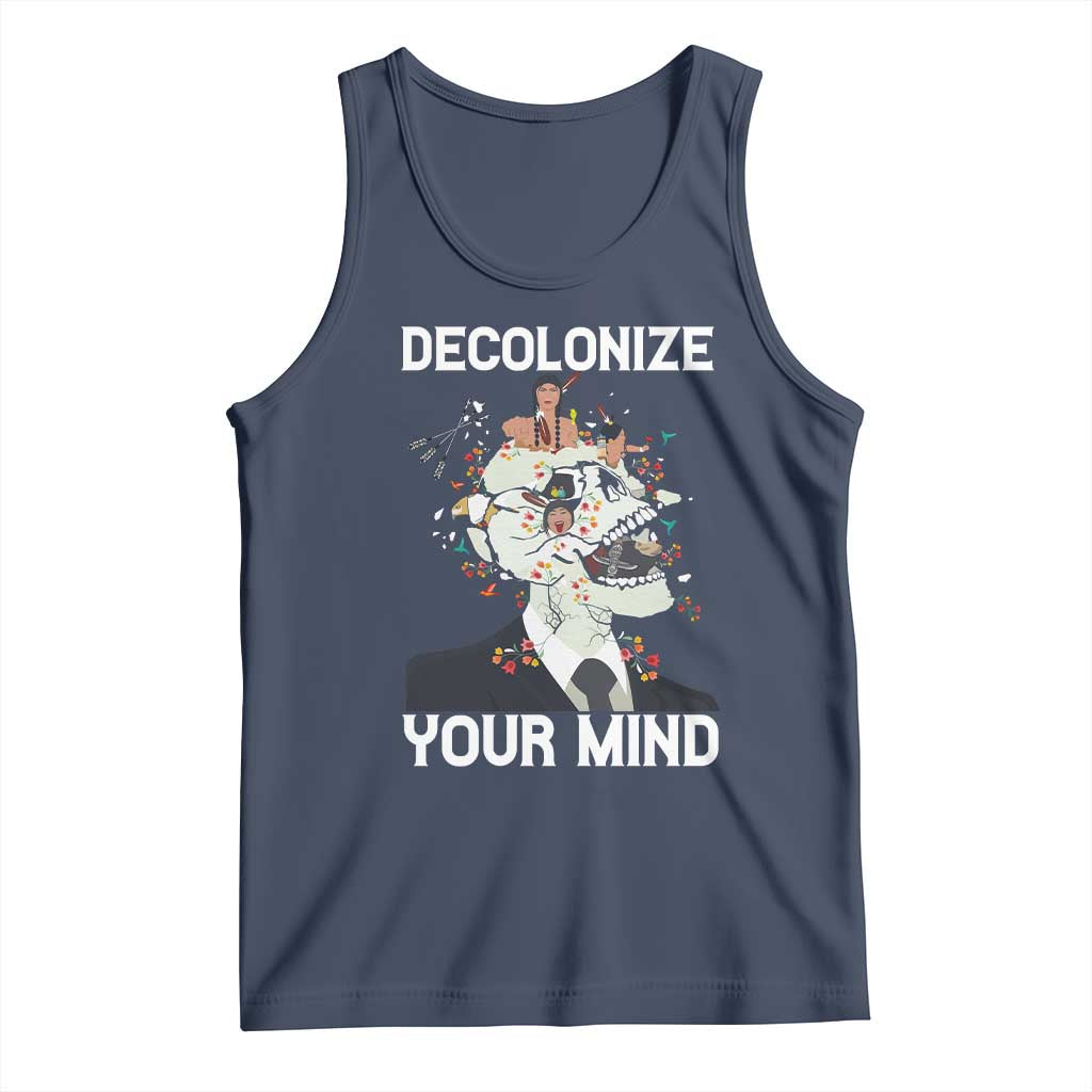Indigenous People Native American Tank Top Decolonize Your Mind TS14 Navy Print Your Wear