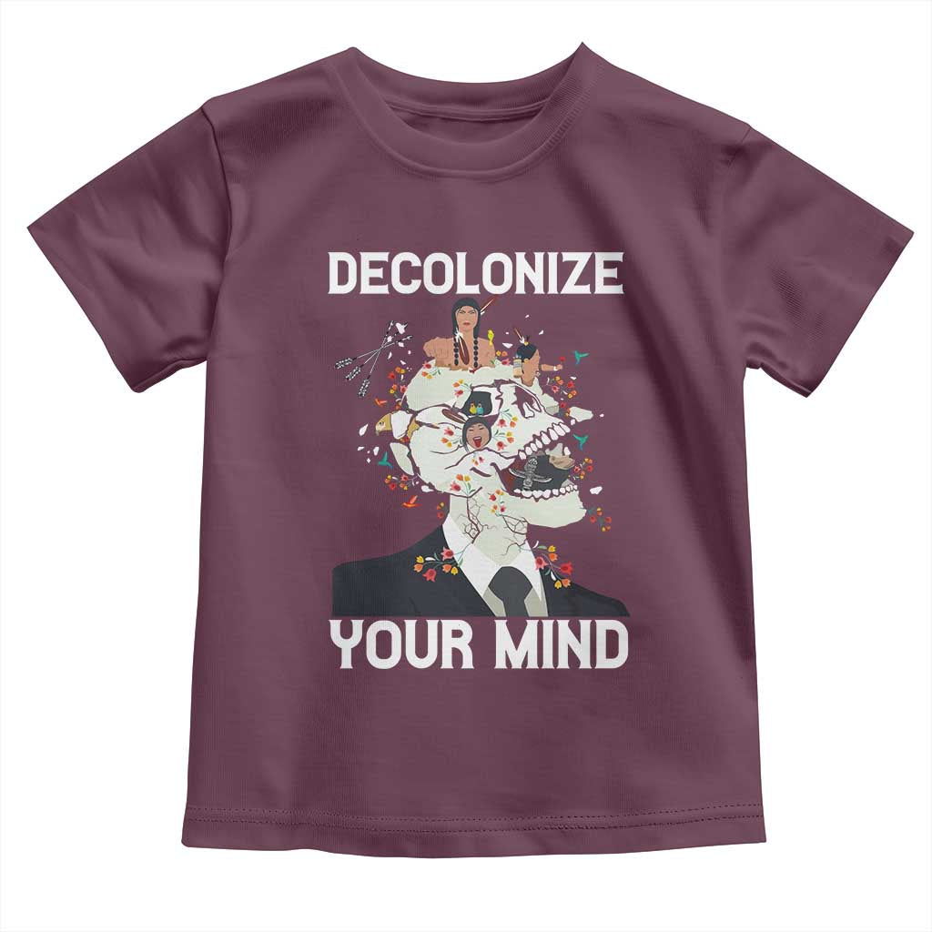 Indigenous People Native American Toddler T Shirt Decolonize Your Mind TS14 Maroon Print Your Wear