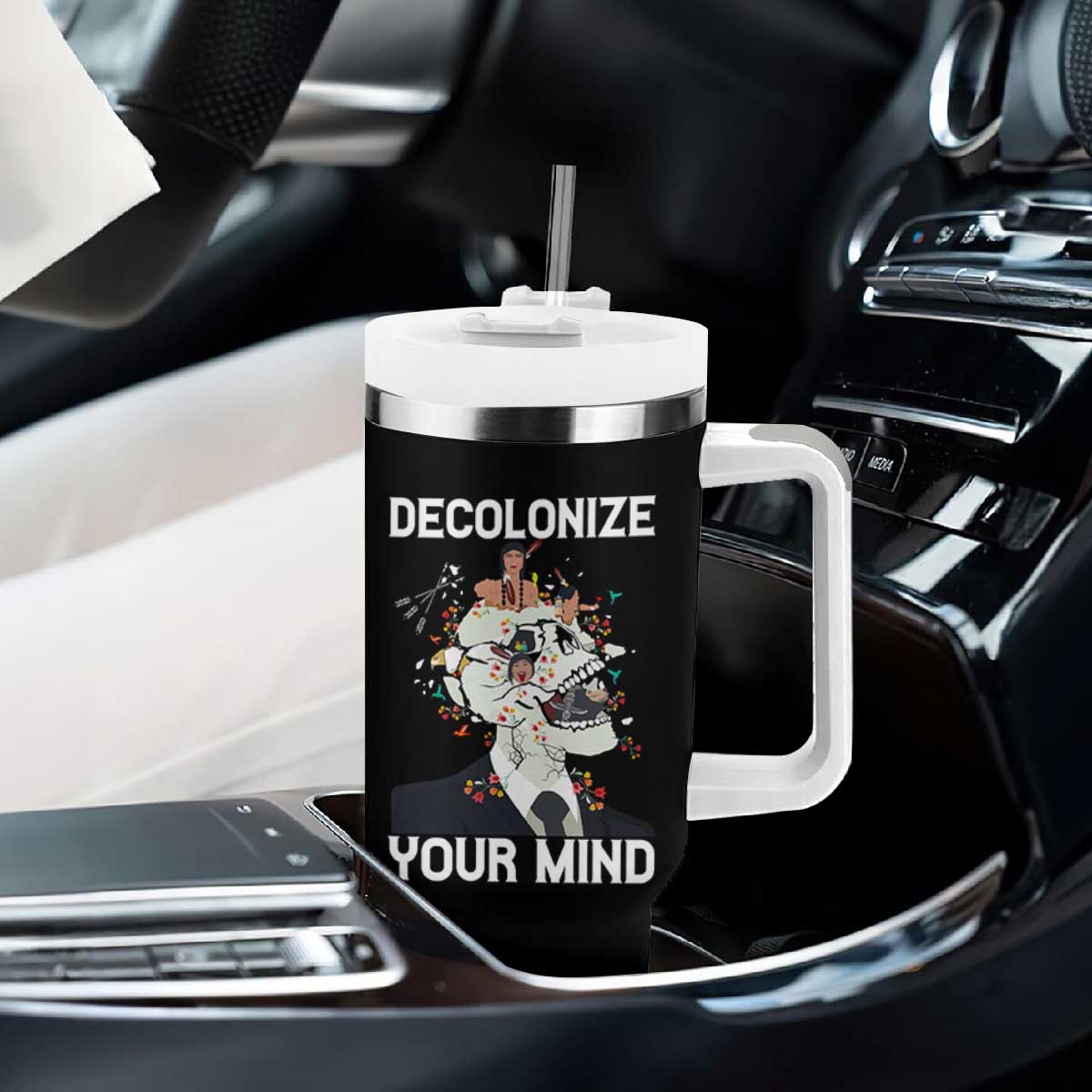 Indigenous People Native American Tumbler With Handle Decolonize Your Mind TS14 Print Your Wear