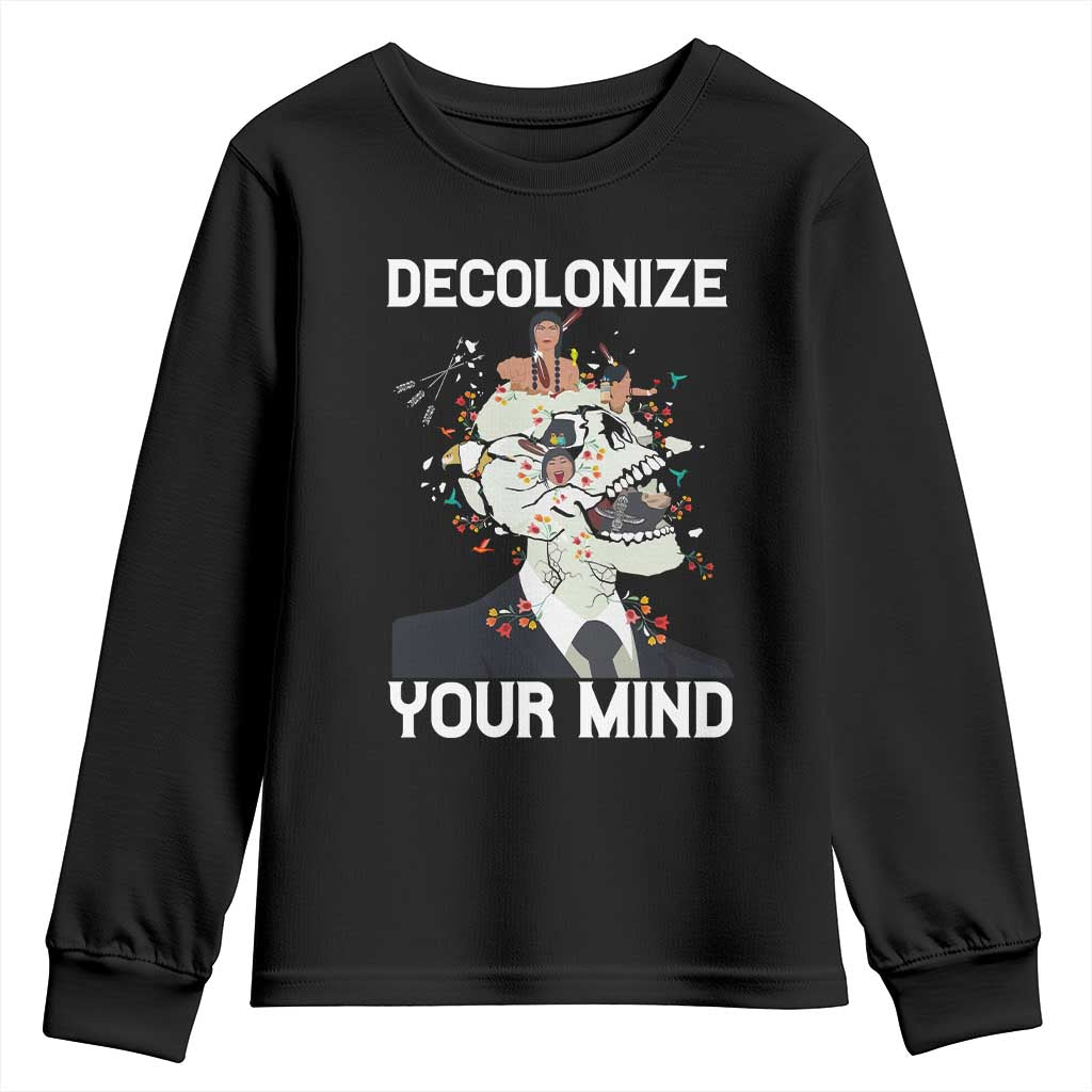 Indigenous People Native American Youth Sweatshirt Decolonize Your Mind TS14 Black Print Your Wear
