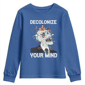 Indigenous People Native American Youth Sweatshirt Decolonize Your Mind TS14 Royal Blue Print Your Wear