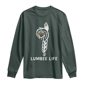 Native American Women Long Sleeve Shirt Lumbee American Indian Tribe Indigenous Girl Life TS14 Dark Forest Green Print Your Wear