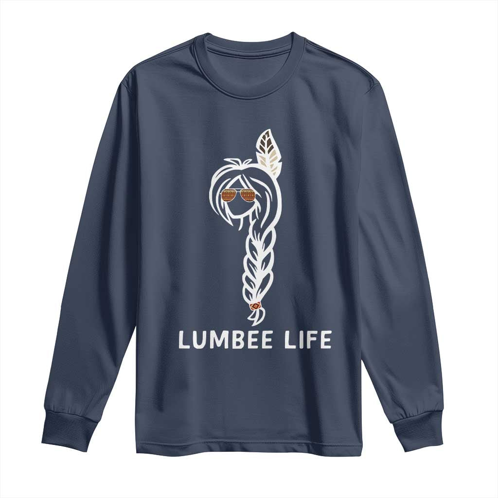 Native American Women Long Sleeve Shirt Lumbee American Indian Tribe Indigenous Girl Life TS14 Navy Print Your Wear