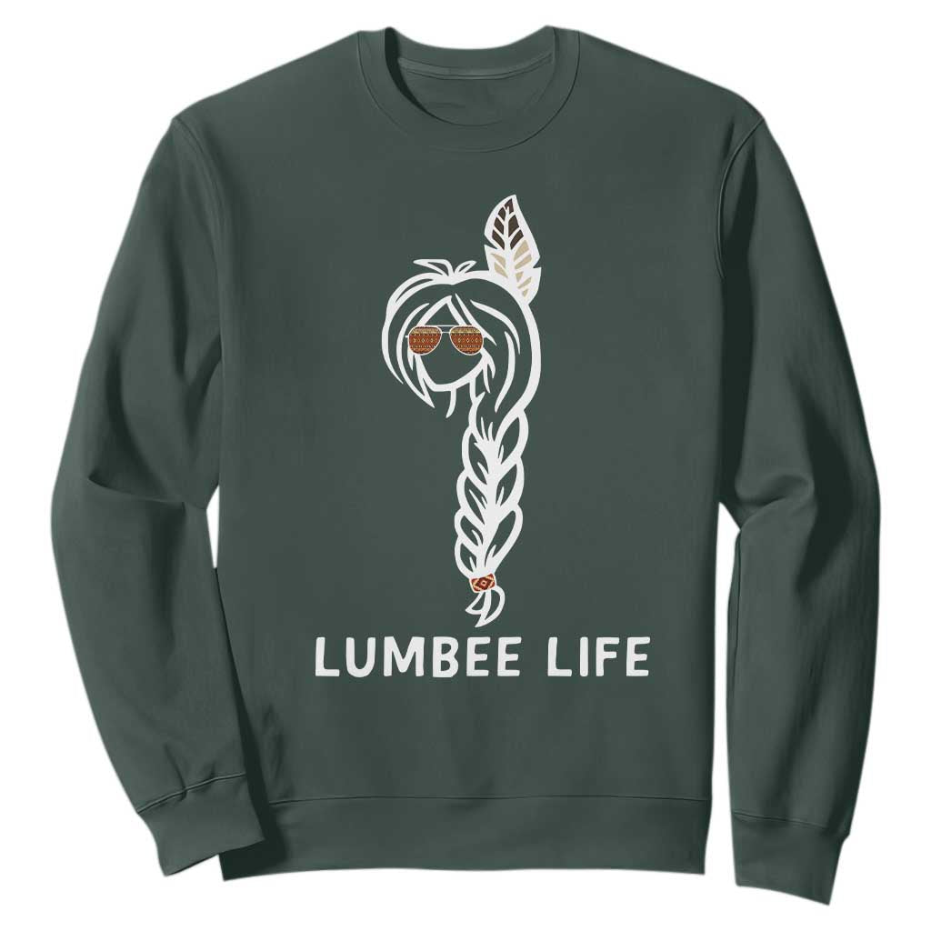 Native American Women Sweatshirt Lumbee American Indian Tribe Indigenous Girl Life TS14 Dark Forest Green Print Your Wear