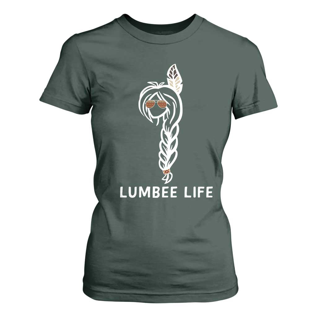 Native American Women T Shirt For Women Lumbee American Indian Tribe Indigenous Girl Life TS14 Dark Forest Green Print Your Wear