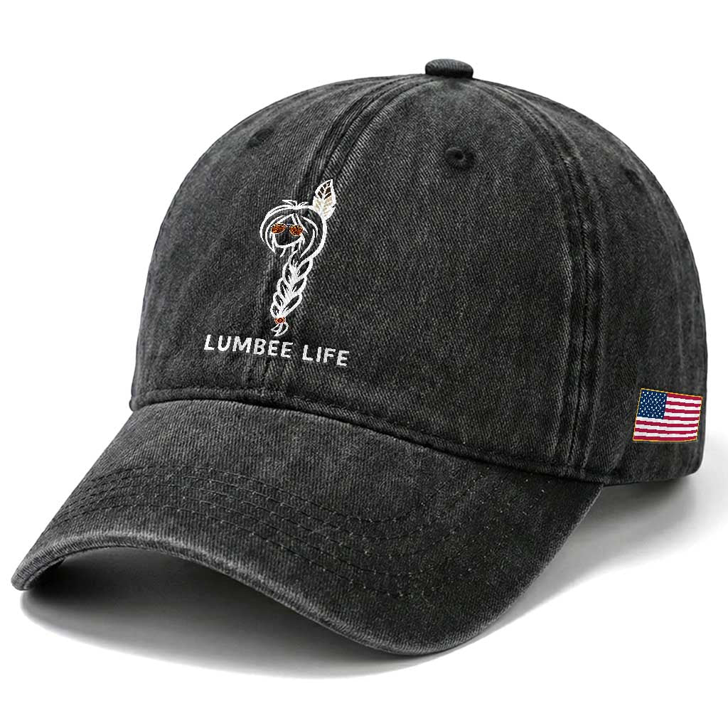 Native American Women Washed Cotton Baseball Cap Lumbee American Indian Tribe Indigenous Girl Life TS14 Print Your Wear