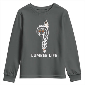 Native American Women Youth Sweatshirt Lumbee American Indian Tribe Indigenous Girl Life TS14 Dark Heather Print Your Wear