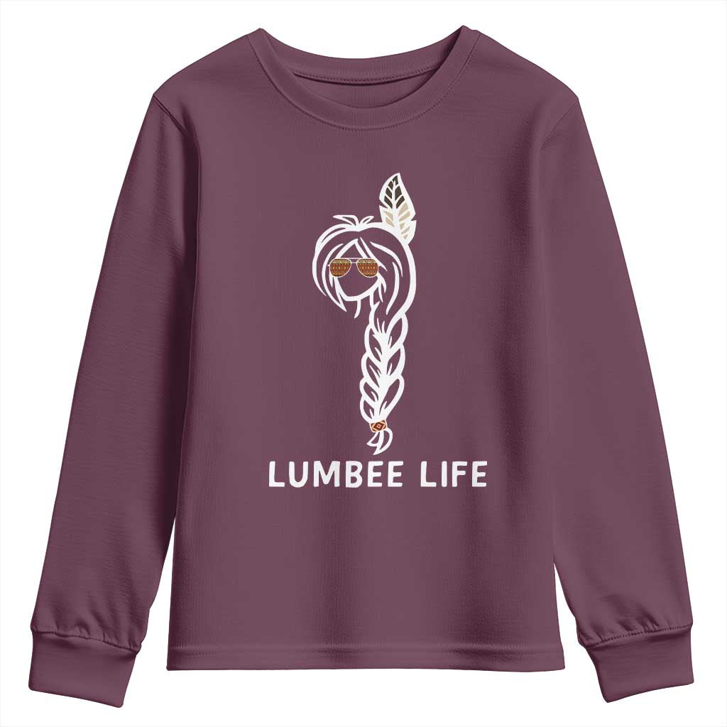 Native American Women Youth Sweatshirt Lumbee American Indian Tribe Indigenous Girl Life TS14 Maroon Print Your Wear