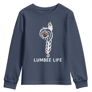 Native American Women Youth Sweatshirt Lumbee American Indian Tribe Indigenous Girl Life TS14 Navy Print Your Wear