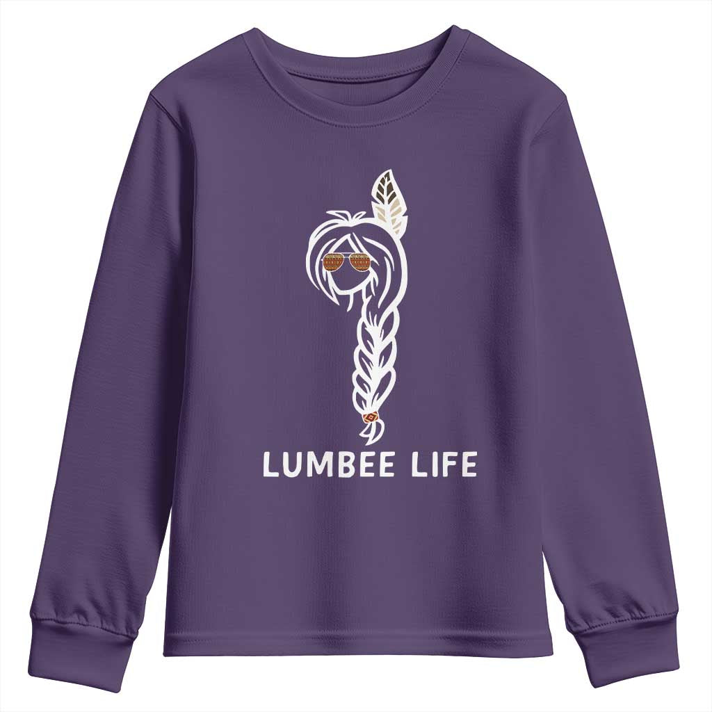 Native American Women Youth Sweatshirt Lumbee American Indian Tribe Indigenous Girl Life TS14 Purple Print Your Wear