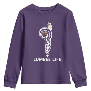 Native American Women Youth Sweatshirt Lumbee American Indian Tribe Indigenous Girl Life TS14 Purple Print Your Wear