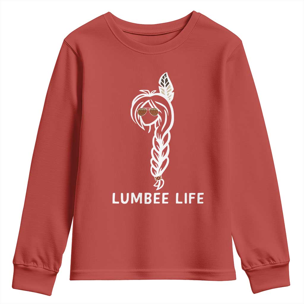 Native American Women Youth Sweatshirt Lumbee American Indian Tribe Indigenous Girl Life TS14 Red Print Your Wear