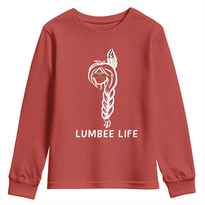 Native American Women Youth Sweatshirt Lumbee American Indian Tribe Indigenous Girl Life TS14 Red Print Your Wear
