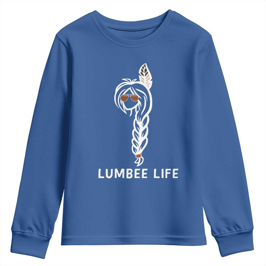 Native American Women Youth Sweatshirt Lumbee American Indian Tribe Indigenous Girl Life TS14 Royal Blue Print Your Wear