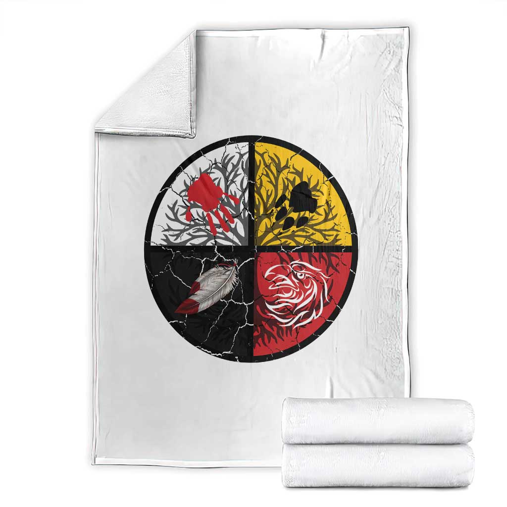 Native American Medicine Wheel MMIW Throw Blanket TS14 White Print Your Wear
