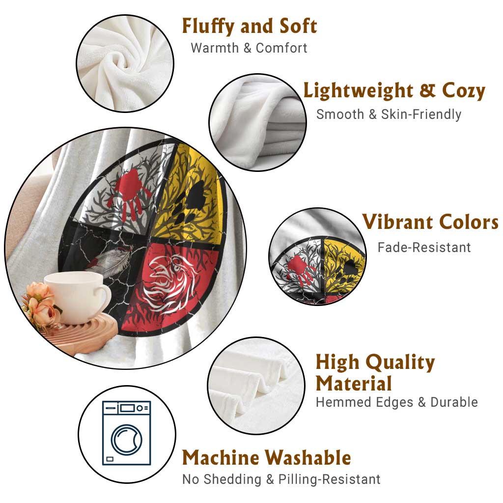 Native American Medicine Wheel MMIW Throw Blanket TS14 Print Your Wear