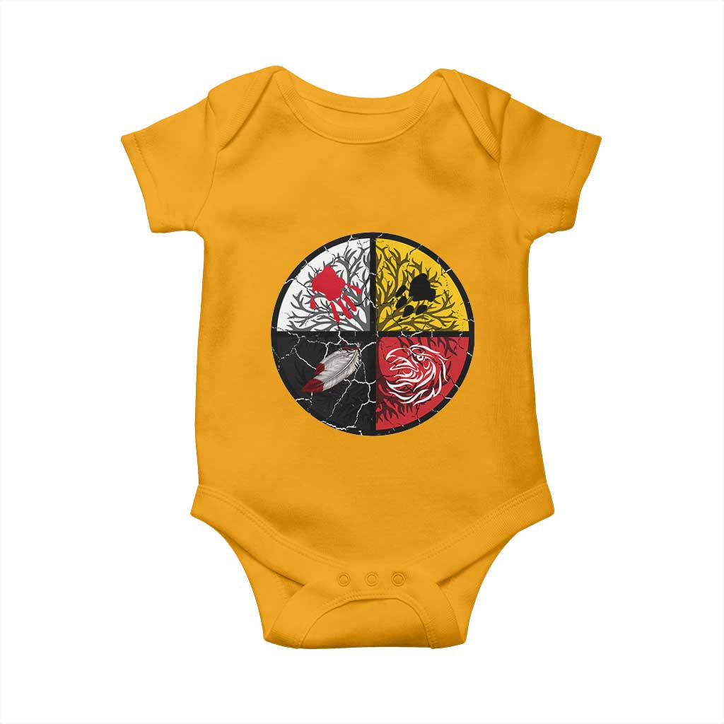 Native American Medicine Wheel MMIW Baby Onesie TS14 Gold Print Your Wear