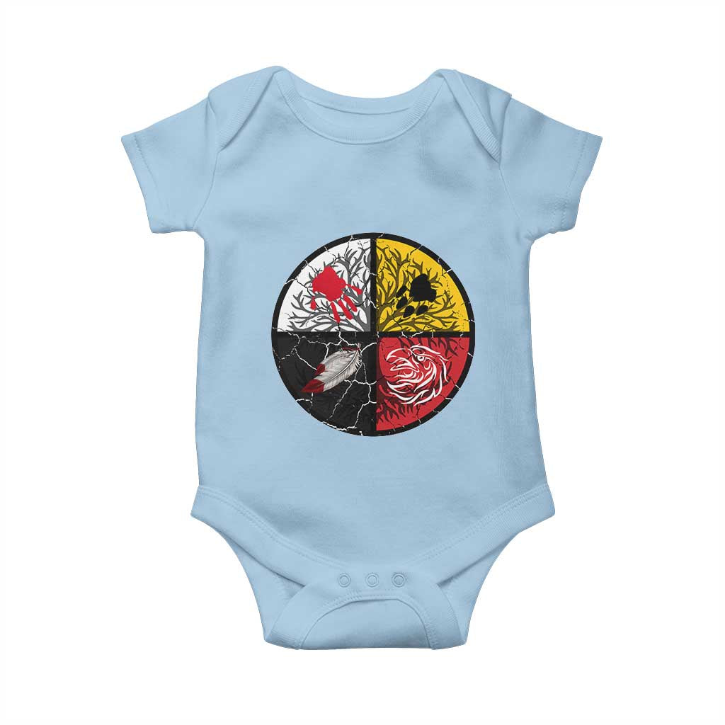 Native American Medicine Wheel MMIW Baby Onesie TS14 Light Blue Print Your Wear