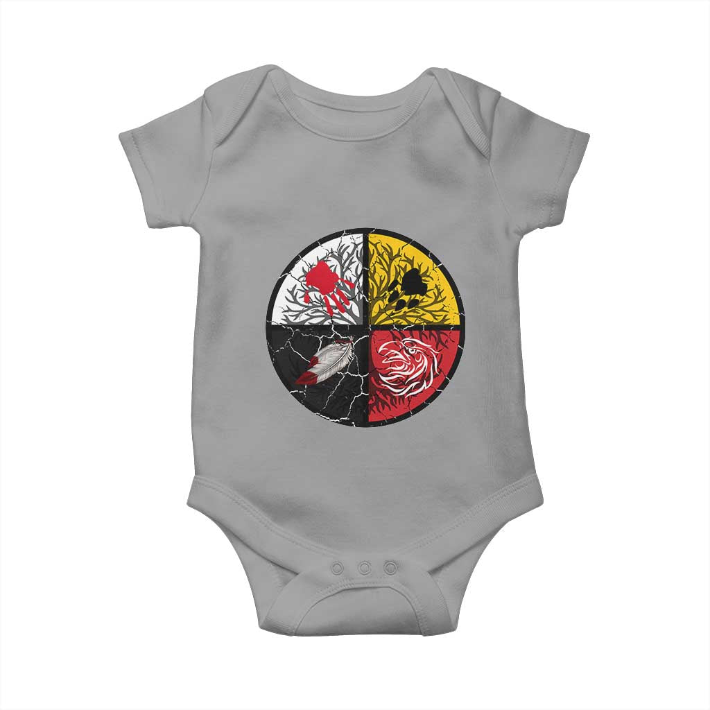 Native American Medicine Wheel MMIW Baby Onesie TS14 Sport Gray Print Your Wear