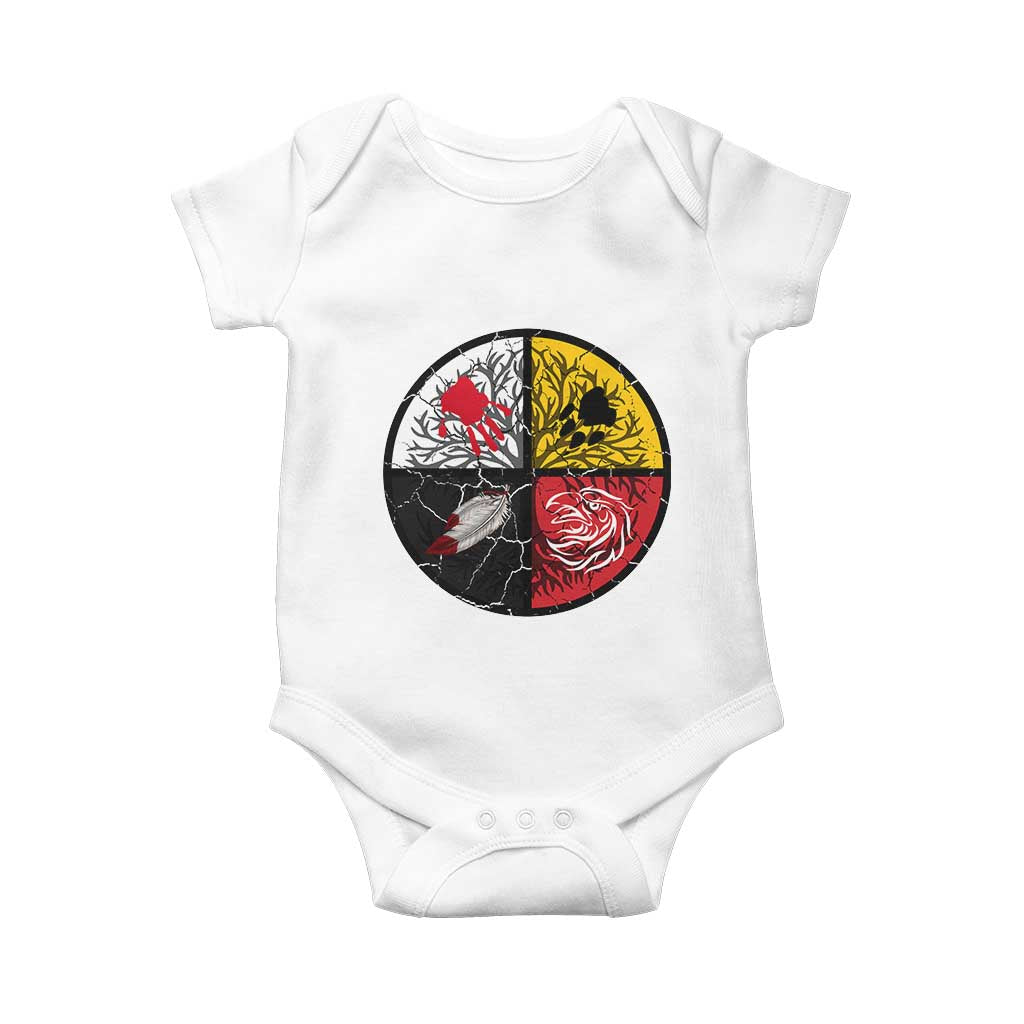 Native American Medicine Wheel MMIW Baby Onesie TS14 White Print Your Wear