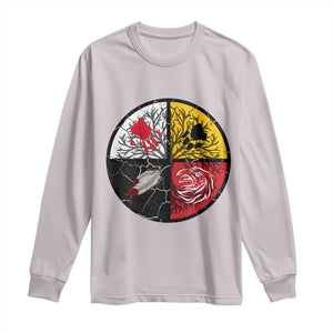 Native American Medicine Wheel MMIW Long Sleeve Shirt TS14 Ice Gray Print Your Wear