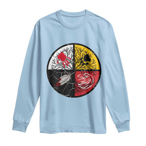 Native American Medicine Wheel MMIW Long Sleeve Shirt TS14 Light Blue Print Your Wear