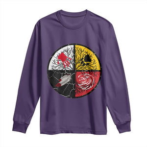 Native American Medicine Wheel MMIW Long Sleeve Shirt TS14 Purple Print Your Wear